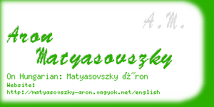 aron matyasovszky business card